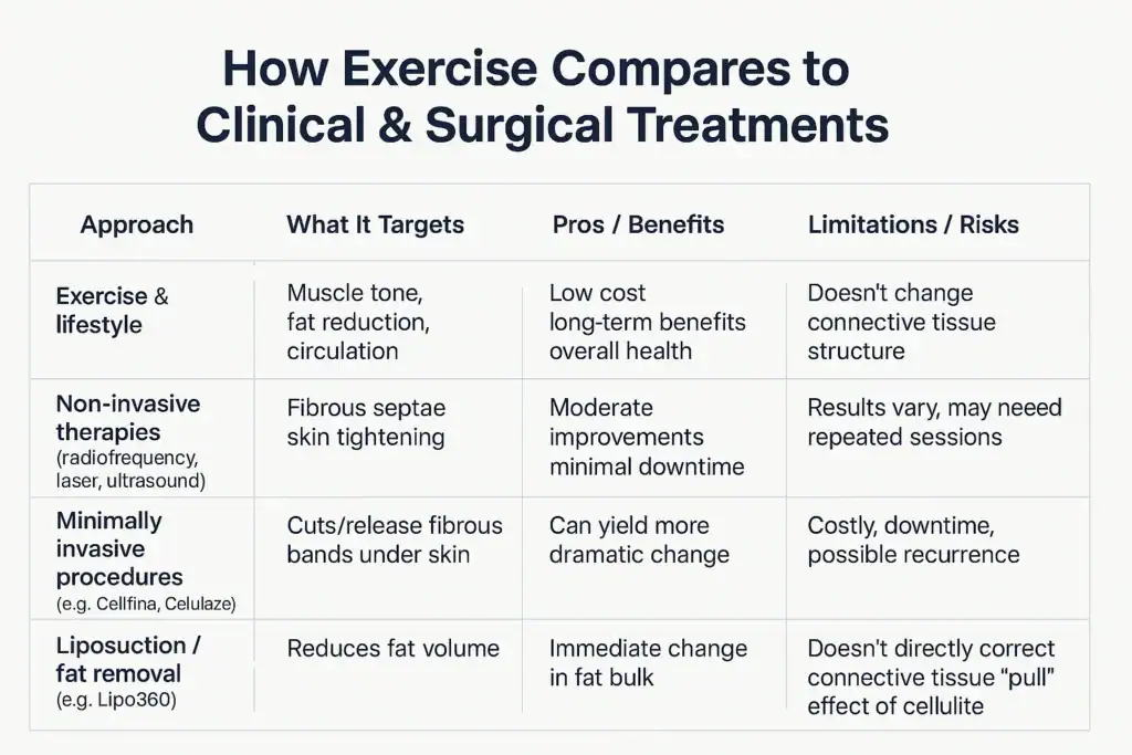 Sculpting Your Bum: Can Toning Exercises Really Reduce Cellulite? 2 How exercise compares to treatments from Lipo 360 East Bridgford
